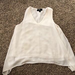 White flowy top with accent sides